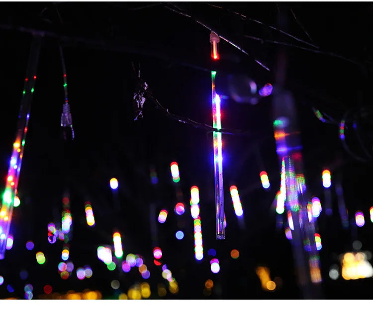 Solar Meteor Shower Lights Outdoor Meteor Lights 10Tubes