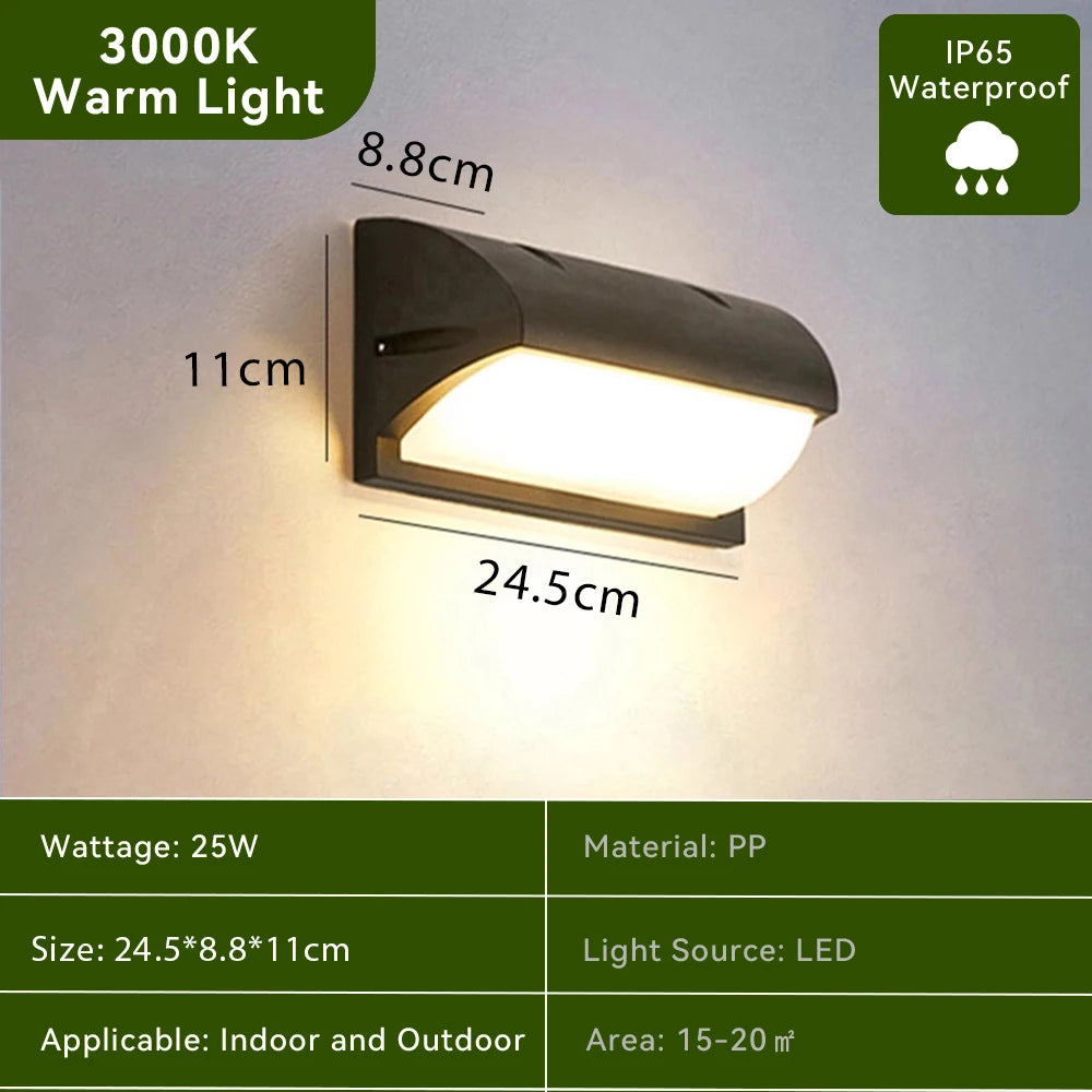 Waterproof LED Wall Light 110V 220V For Outdoor Pathway