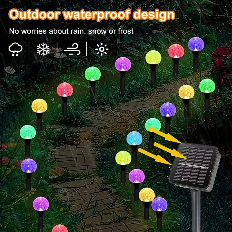 Leds Solar Garden Crystal Lights, Outdoor Lawn Lights