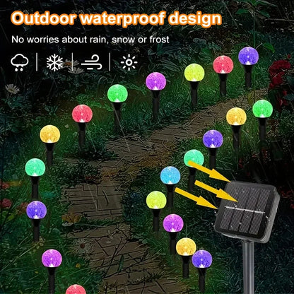 Leds Solar Garden Crystal Lights, Outdoor Lawn Lights