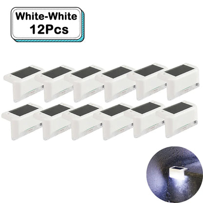 Outdoor Solar Step Lights Warm White LED Waterproof Stair Path Lighting