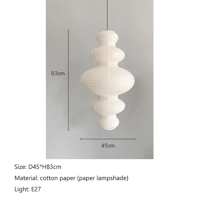 Nordic Wabi Sabi Wind Rice Paper Led Pendant Lights