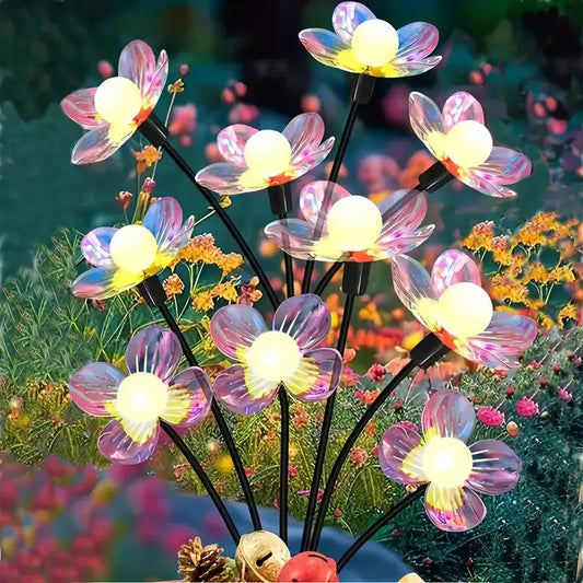 Solar Firefly Flower LED Lights Outdoor Waterproof 2 Modes Decoration