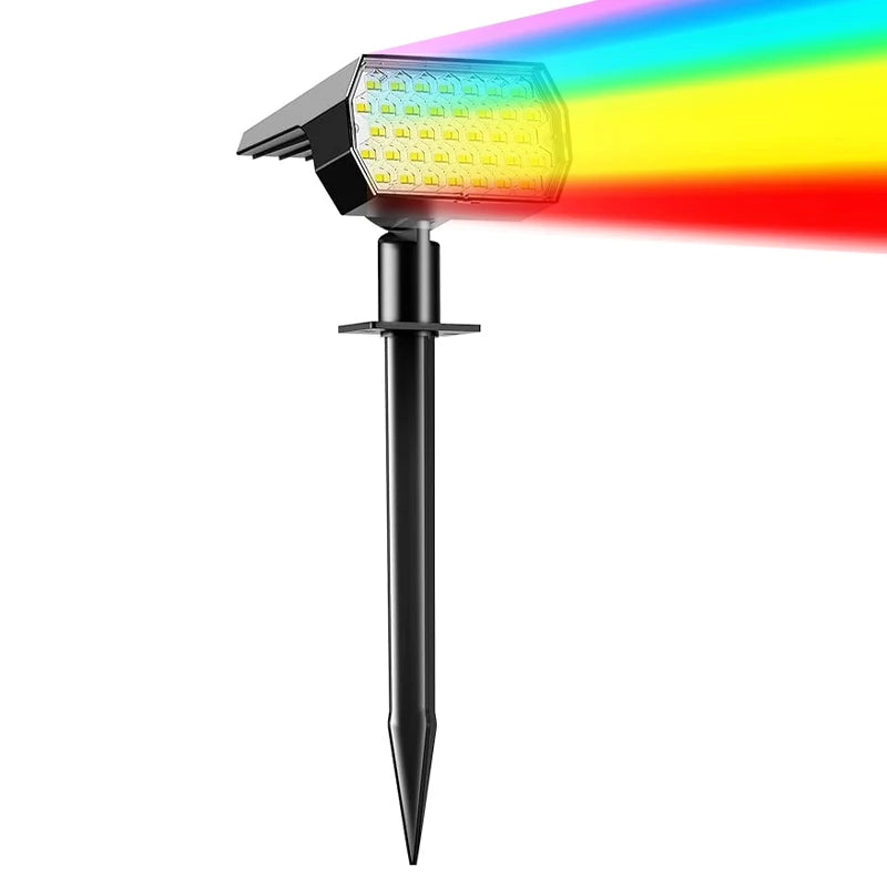 Solar Spot Lights Outdoor 74 LED 3 Colors 2-in-1 Solar Landscape
