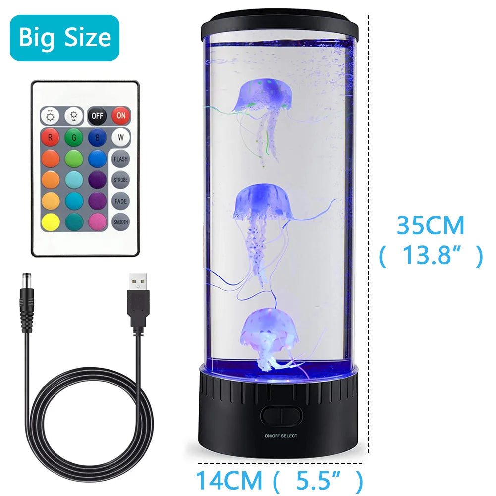 Jellyfish Lamp Color Changing Remote Control  Aquarium Tank