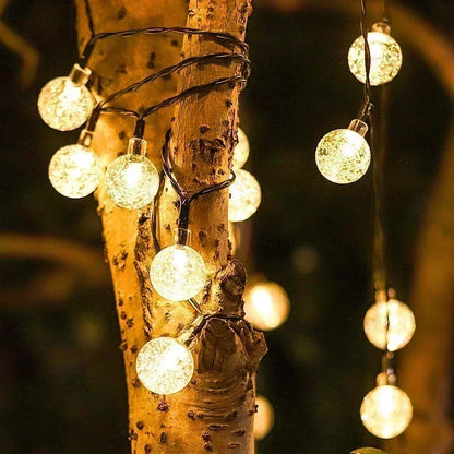 LED Solar-Powered Bubble Ball LED String Light Waterproof Outdoor