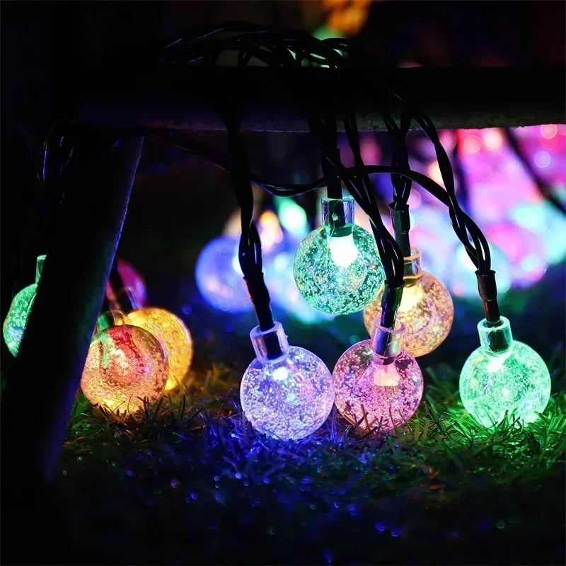 LED Solar-Powered Bubble Ball LED String Light Waterproof Outdoor