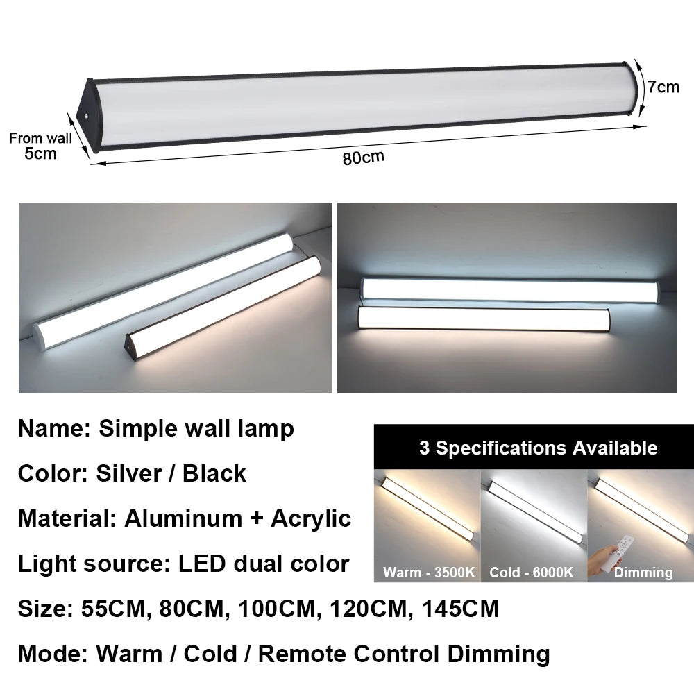 Outdoor Wall Lamp Minimalist Long Wall Light IP65