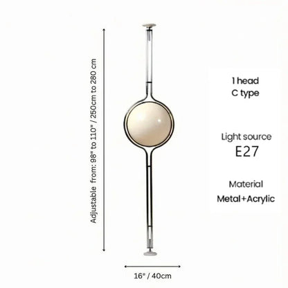 Nordic Floor Lamp Chrome Metal White Acrylic Ball Lamp