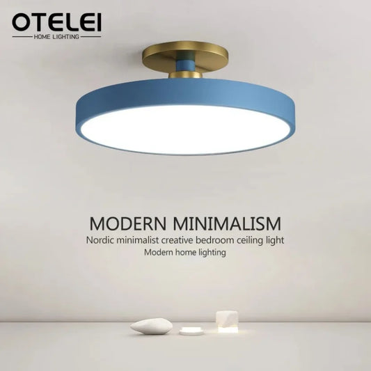 Circular Macaron LED Ceiling Light Modern and Simple Remote