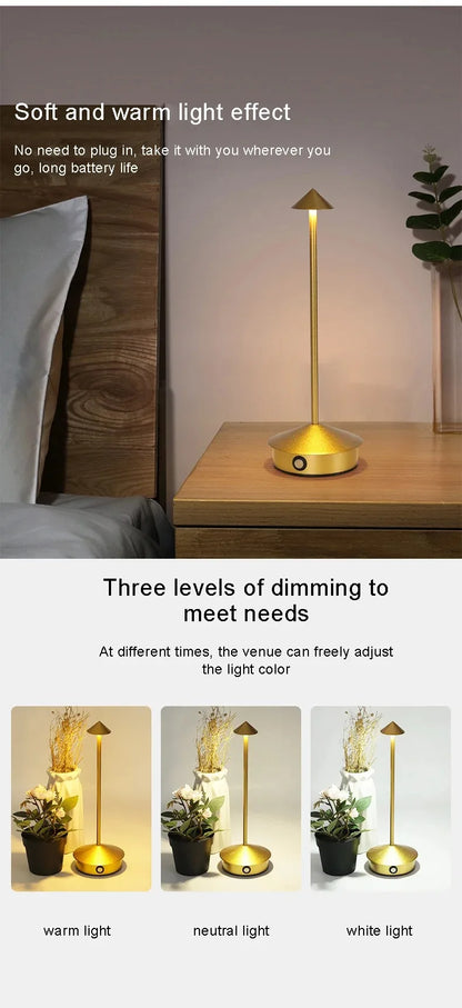Rechargeable LED Table Light Wireless Desk Night Bedside Lamp