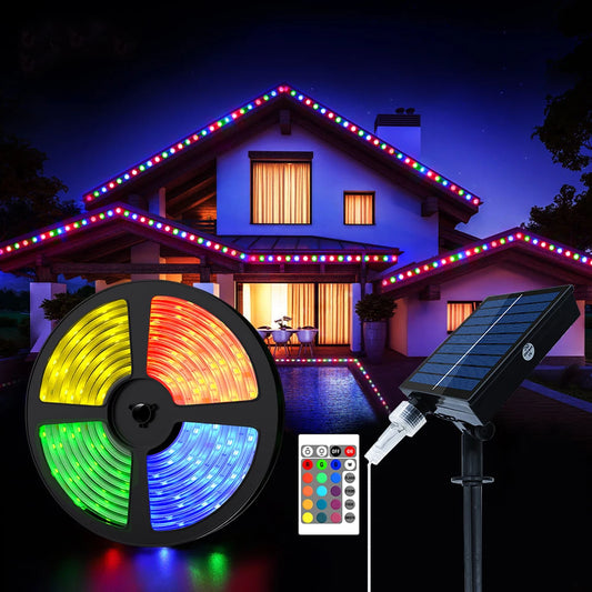 5050 RGB Solar Strip Outdoor LED Color Decorative String Light