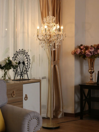 Luxury Crystal Floor Lamp Living Room Bedroom Bedside Lamp