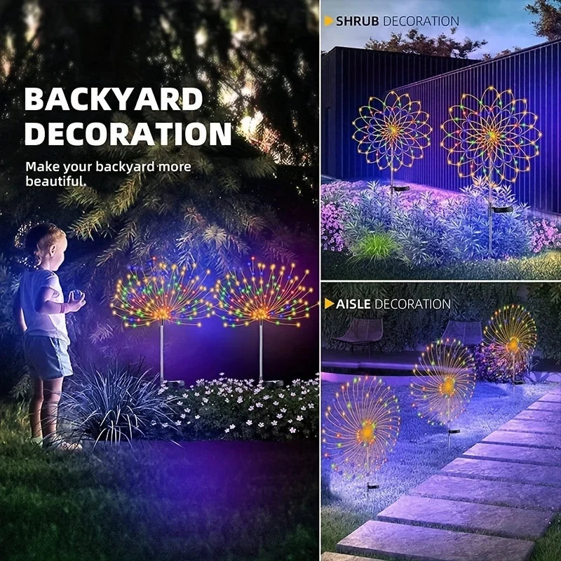 Solar Firework Light Waterproof Outdoor 8 Lighting