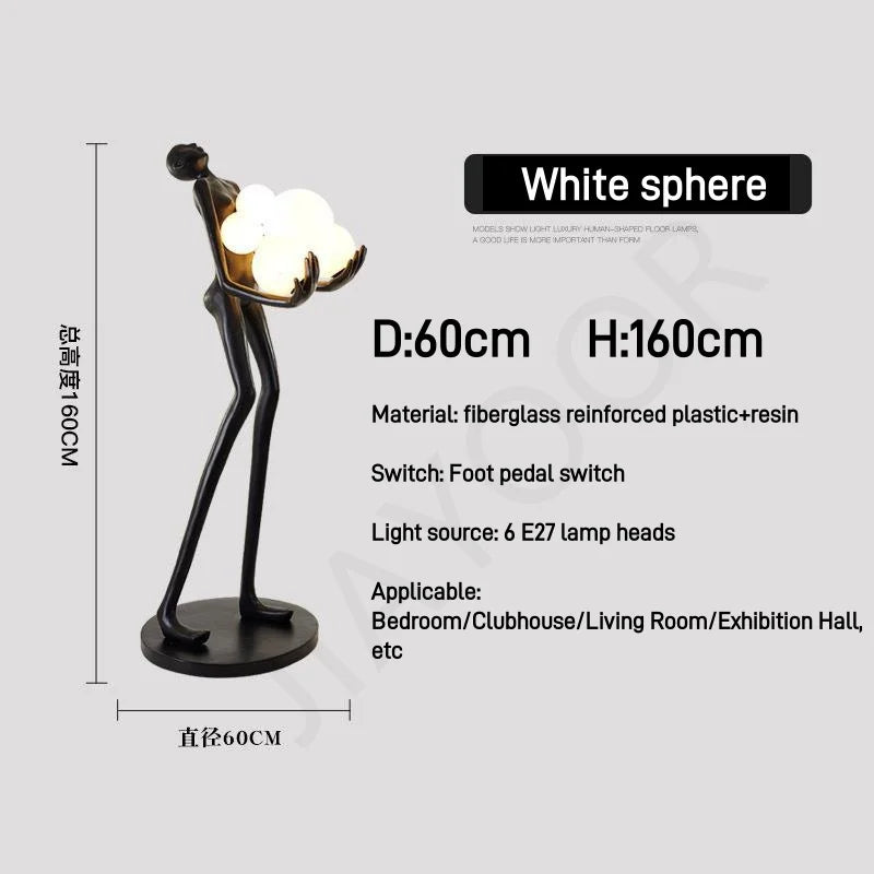 Nordic Humanoid Floor Lamp Sculpture Design Exhibition Lamp
