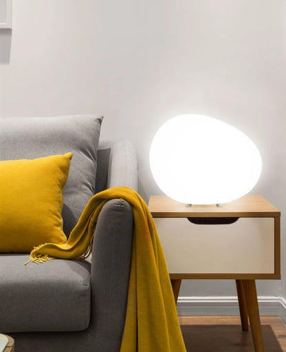 Round Stone-Shaped Modern Bedroom Study Atmosphere Desk Lamp