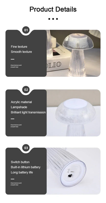 Jellyfish Night Lights Creative Mushroom Atmosphere Table Lamps
