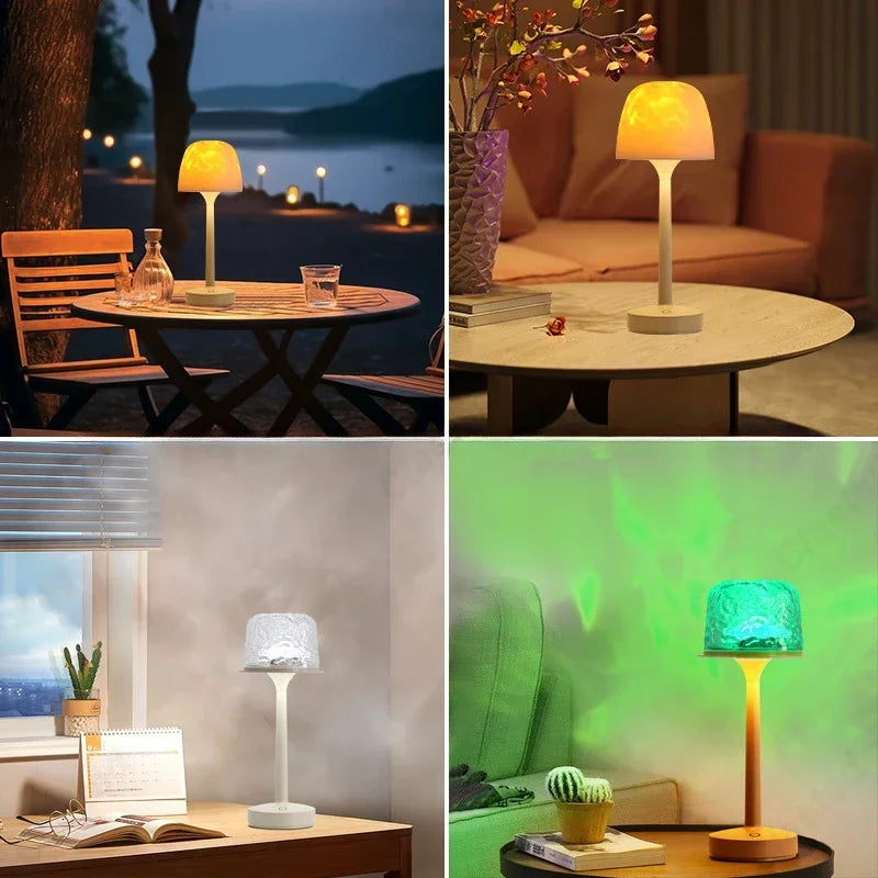 LED High Footed Water Ripple Atmosphere Desk Lamp