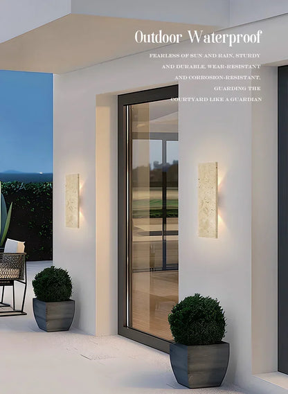 Outdoor Waterproof Wall Lamps Strip Natural stone Wall Lights