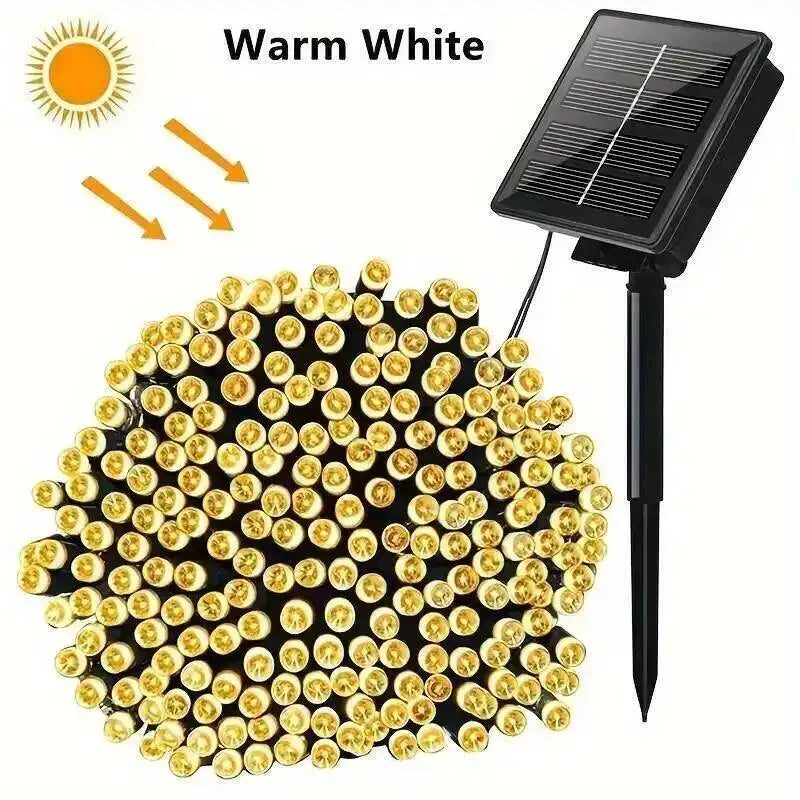 8Modes Solar String LED Fairy Lights Garland Festoon Outdoor