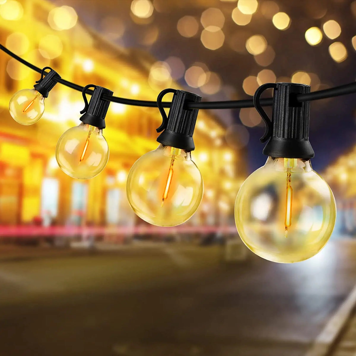 Solar String Lights Outdoor with Remote LED Shatterproof Bulbs