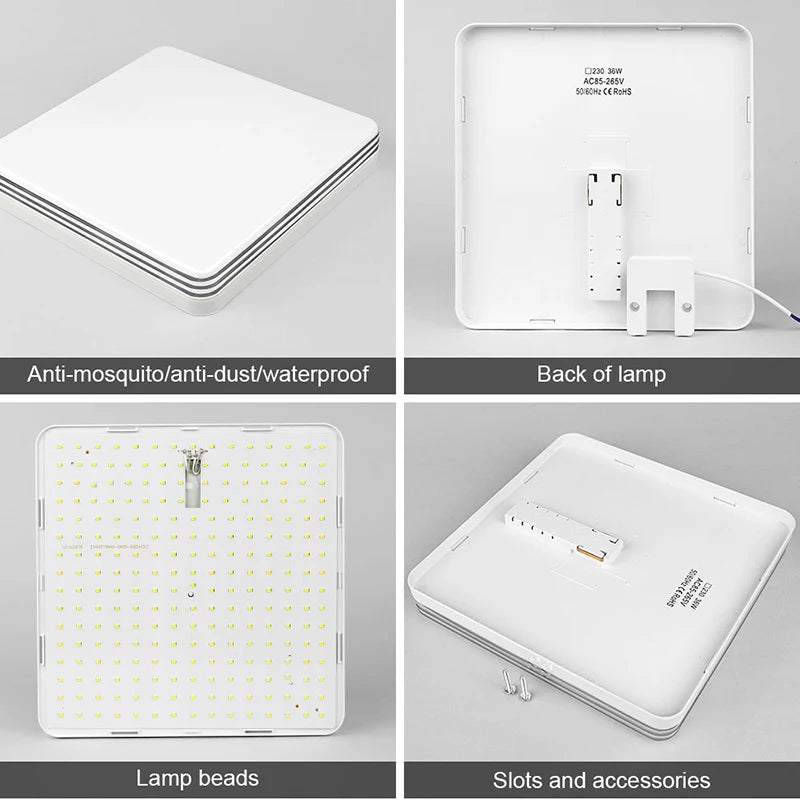 18W-48W LED Ceiling Light 15-30CM Square Ceiling Panel Light
