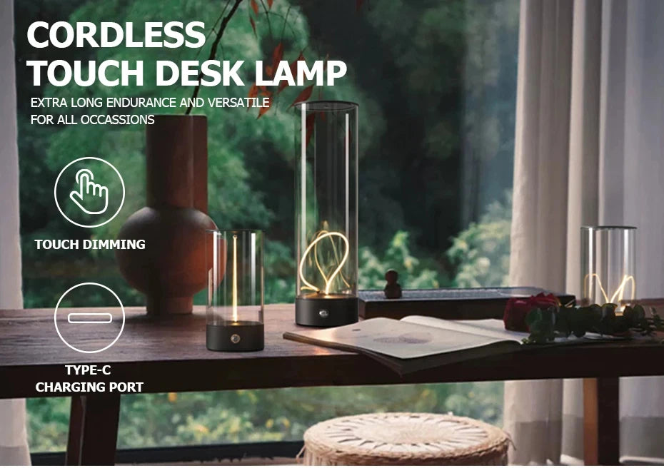 Rechargeable Cordless Portable LED Table Lamp Lighting