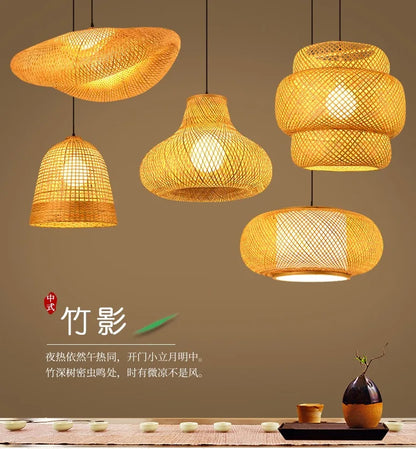 Newest Bamboo Pendant Lamp Ceiling Lights Rattan Wicker