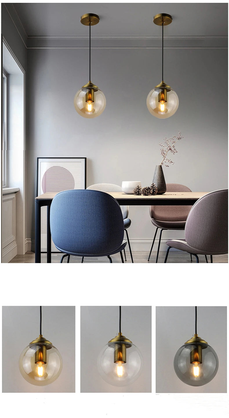 Modern Luxury Metal Chandelier Nordic Creative LED Glass