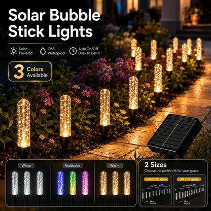 Solar Garden Lights Bubble Stick Pathway Stake Lights
