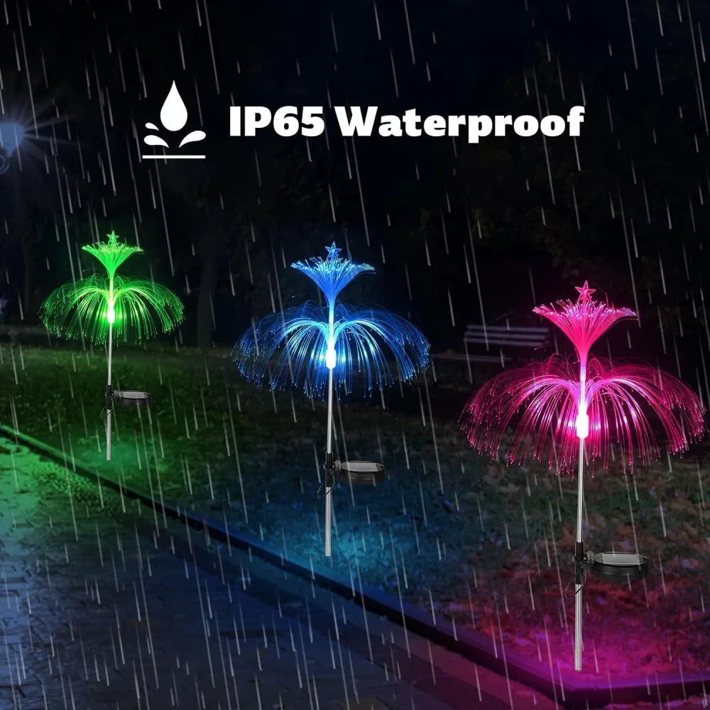 Solar 7-Color Changing Fiber Optic Christmas Tree Stake Lights