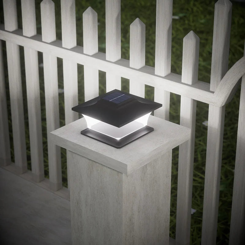 Solar - Powered Outdoor Pillar Lights with Auto On/Off, LED