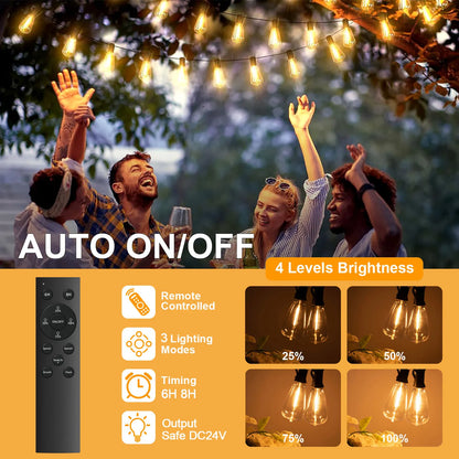 String Lights Outdoor Garland 24V EU US Led Patio Lights