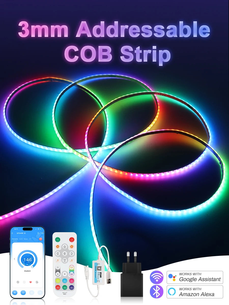 RGBIC COB LED Strip Addressable COB LED Strip