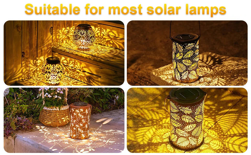 Led Solar Hanging Lantern Hanging Solar Lantern Retro Iron Art Lantern