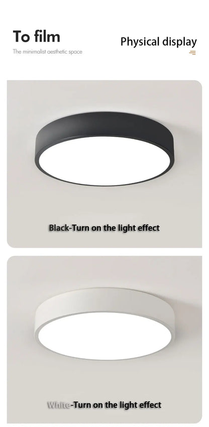 LED Nordic Ceiling Light Circular Grain Macaron Lamp