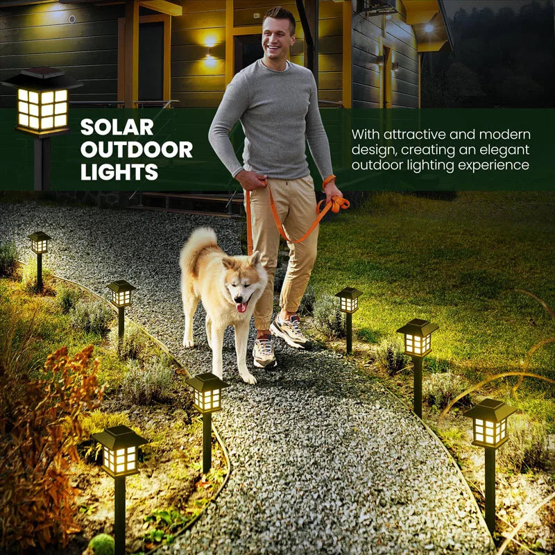 8 Pack Solar Pathway Garden Lights Outdoor Waterproof