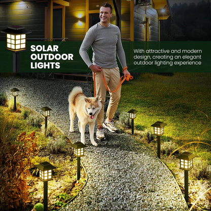 8 Pack Solar Pathway Garden Lights Outdoor Waterproof