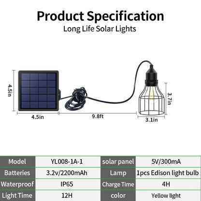 Intelamp Solar Pendant Lamp Outdoor Home and Garden Decoration