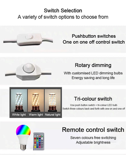 Nordic LED Desk Lamp Bedroom Bedside Living Room Retro Bar
