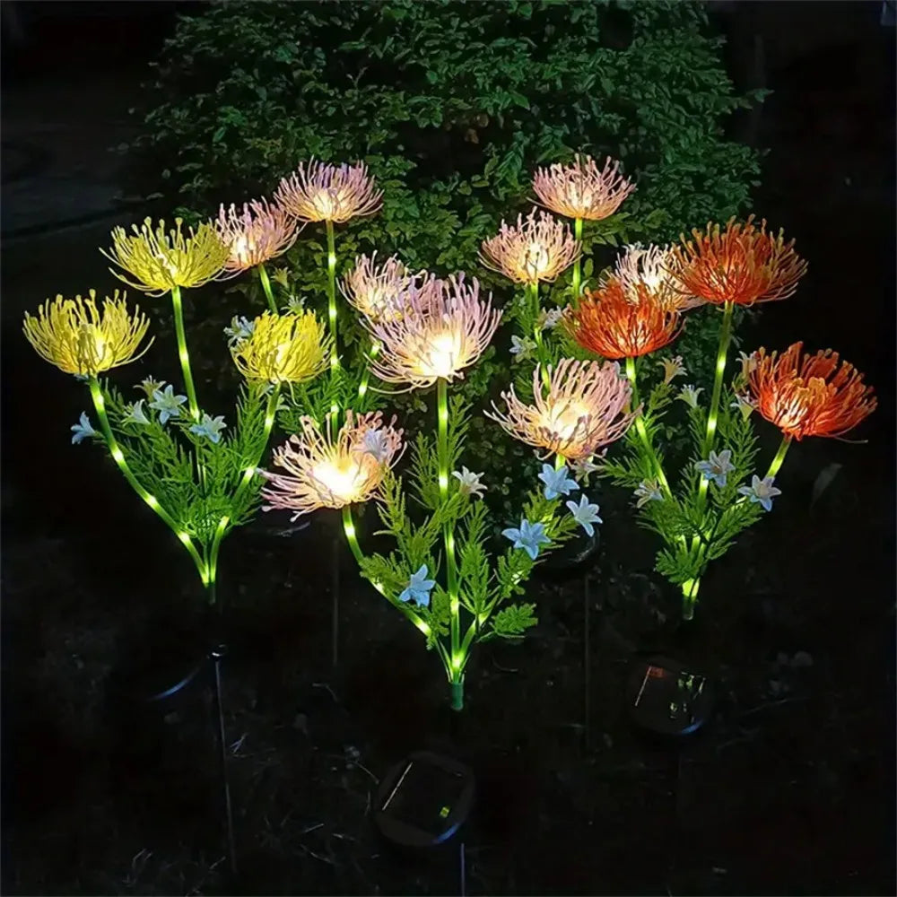 Solar Artificial Flower Stake Lights Outdoor Waterproof Garden Decor Lights