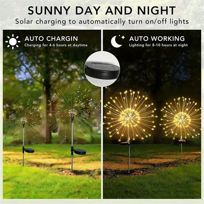 Solar Firework Light Waterproof Outdoor 8 Lighting