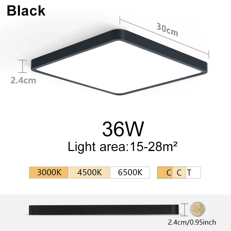 MARPOU 2.4cm Ultra thin led ceiling light Square