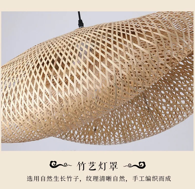 Newest Bamboo Pendant Lamp Ceiling Lights Rattan Wicker