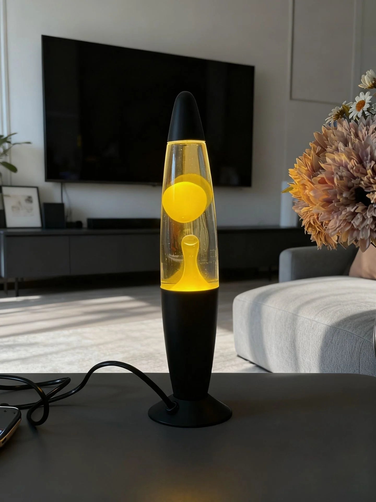Jellyfish Decorative Lamp Metal Base Volcanic Lava Night Light
