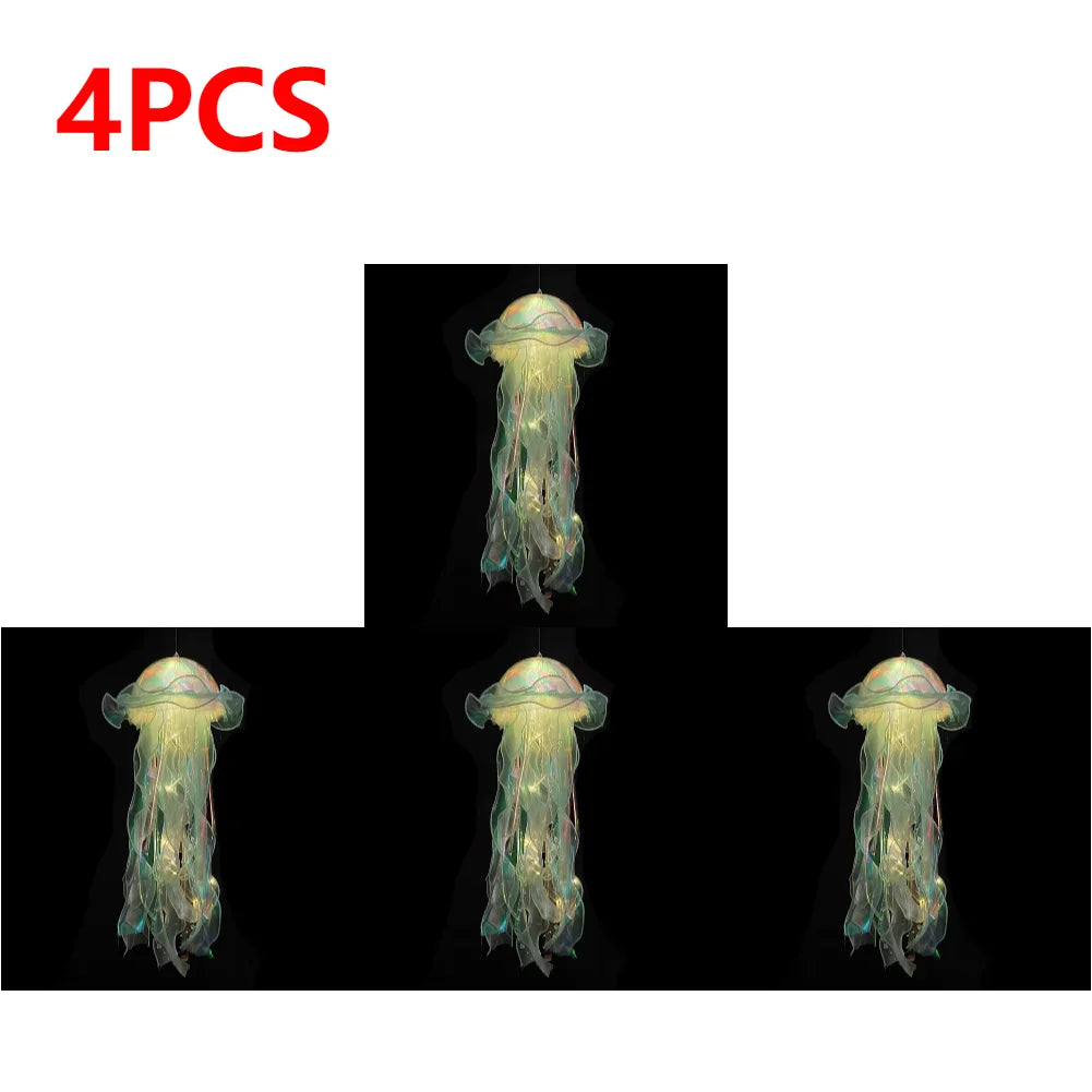 DIY Jellyfish Bedroom Light Lamp Hanging Ceiling Lanter
