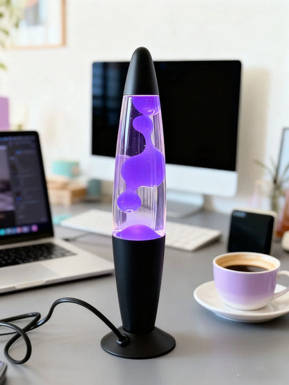 Jellyfish Decorative Lamp Metal Base Volcanic Lava Night Light