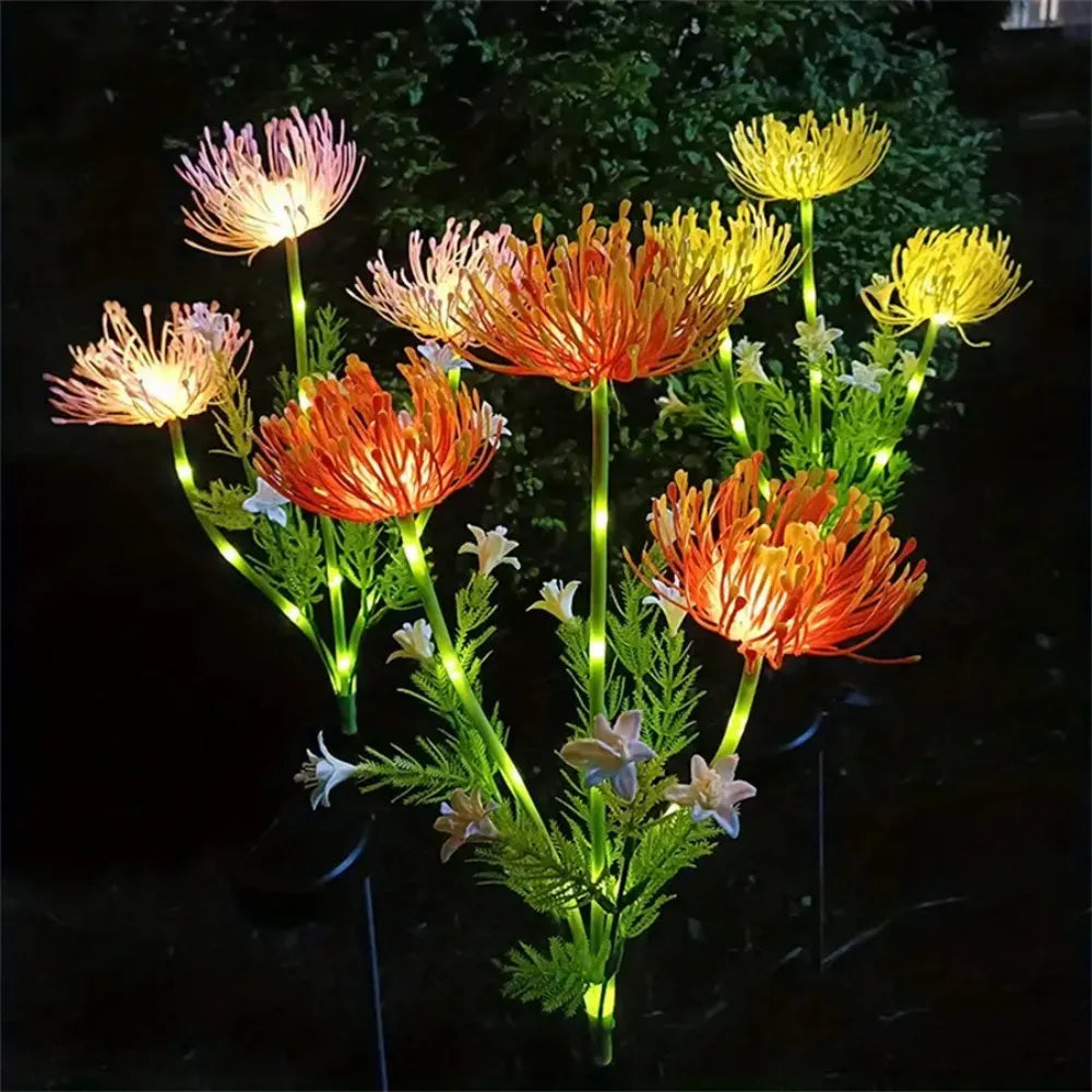 Solar Artificial Flower Stake Lights Outdoor Waterproof Garden Decor Lights