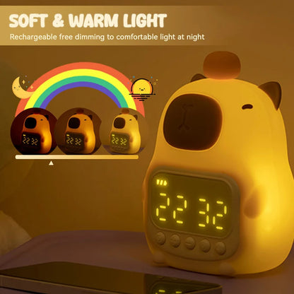 Capybara Alarm Clock with Night Lights Sleep Wake Up Clocks