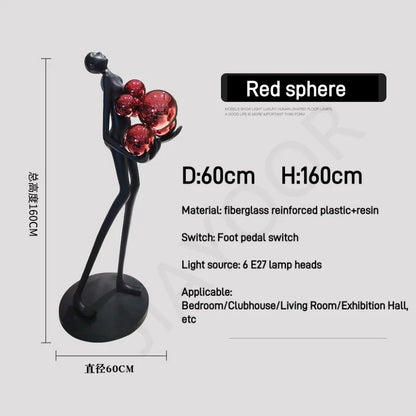 Nordic Humanoid Floor Lamp Sculpture Design Exhibition Lamp